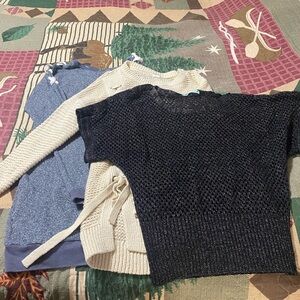 Maurices Black, Cream, and Blue Sweater Trio
